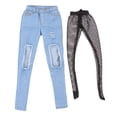 thumbnail image 2 of Figura de acción Jeans rasgados 1/6 Pantalones Vaqueros Rasgados Femeninos Para Figuras De Acción De Soldado De 12 '' Azul Claro Azul claro Magideal Figura de acción Jeans rasgados, 2 of 7