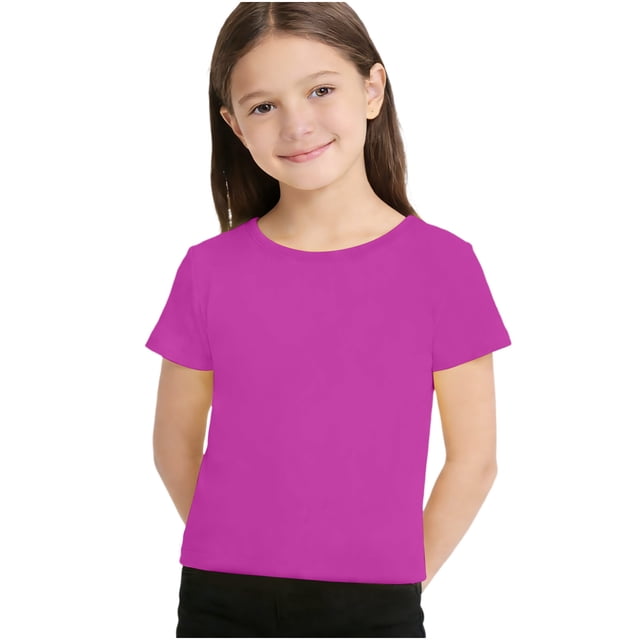 Zpanxa Toddler Girl T Shirts Ribbed Short Sleeve Solid Bow Back Summer Casual Top Polyester 1-2 Years