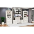 thumbnail image 6 of RoomAndLoft Wood Adjustable Height Sit-Stand Storage Desk & 2 Bookcases in White, 6 of 11