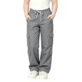 thumbnail image 3 of Grblisyd Cargo Pants for Girls Wide Leg High Waist Y2K Parachute Pants with Pockets Fall Hiking Track Outfits, 3 of 6
