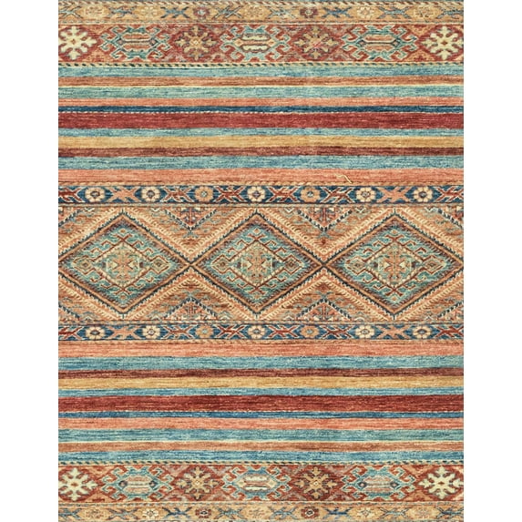 Ahgly Company Machine Washable Indoor Rectangle Abstract Dark Khaki Green Area Rugs, 7' x 10'