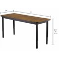 thumbnail image 2 of Height Adjustable Table, 72"W x 24"D x 22-1/4 to 37-1/4"H, Walnut, 2 of 2