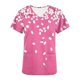 thumbnail image 4 of Mujeres Manga Corta Tops Casual V-Cuello Impreso Manga Corta de Bolsillo Superior Poliéster, Ropa de Enfermería de Moda para el Uso Diario Del Hogar, 4 of 5