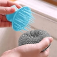 thumbnail image 5 of Steel Wool Scrubber with Handle, Multifunctional Metal Scrubber for Pan Pot, Metal Scouring Pads Dishwashing Stainless Steel Scrubbing Pads for Kitchen, 5 of 9
