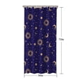 thumbnail image 5 of Blue Gold Sun Moon Pattern Shower Curtain 36"x72" ,Bathroom Decorative Shower Curtains Set with 12 Hooks,Modern Waterproof Washable Shower Curtain, 5 of 6