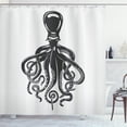 thumbnail image 1 of Ambesonne Octopus Shower Curtain, Contemporary Sea Animal, 69"Wx84"L, Charcoal Grey White, 1 of 3