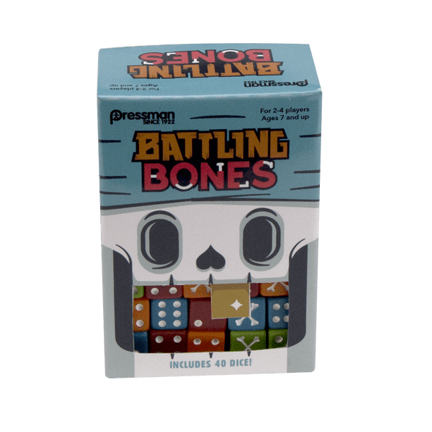 Pressman Battling Bones Dice Game - Race to Roll 10 of the Same Number - Includes 8 Additional Dice Games
