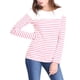 thumbnail image 2 of BLUSA CHIC INSPIRADA PARA MUJER, A RAYAS, BLOQUE DE COLOR, DE MANGA LARGA, CAMISETA CASUAL XL ROSA CLARO, 2 of 7