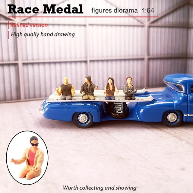 Miniatura 1:64 pintadas Hugo Moda Conductor Street Railway modelo DIY Kits de construcción Decoración Foto Prop Juguete Coleccionables Mujer amarillo escena personas figura