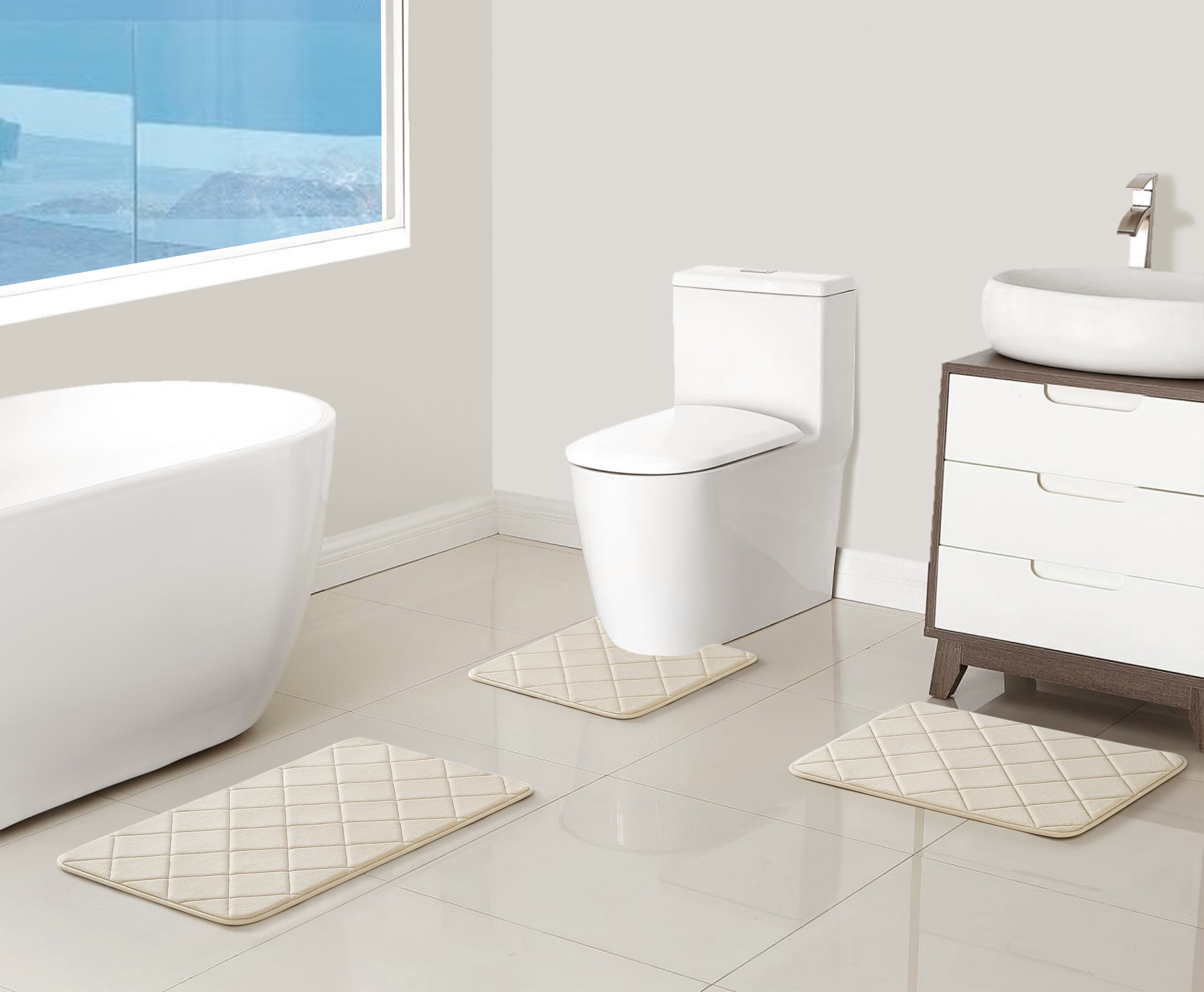 Mainstays 3 Piece Bath Rug Cream
