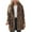 Coffee, variant on ICHUANYI Women's Trendy Faux Fur Jackets Fall Winter Leopard Coats Loose Fur Coat with Pockets Clothes Outfits 2023