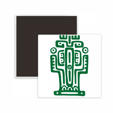 

Mexico Totems Ancient Civilization Cactus Square Ceracs Fridge Magnet Keepsake Memento