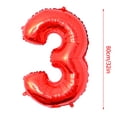 thumbnail image 4 of Advancent 32 pulgadas número globo decorativo papel de aluminio globo cumpleaños boda fiesta vacaciones regalo decoración tipo 7 Kits de decoración para fiestas rojo tres, 4 of 5
