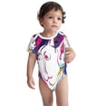 thumbnail image 2 of Yiaed Colorful Bulldog Print Infant Climbing Short Sleeve Onesie One-Piece Baby Bodysuit Clothes 0-12 Months -6 Months, 2 of 6