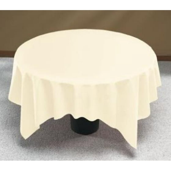 Linen Like Ivory Round Table Cover