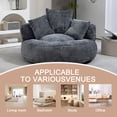 thumbnail image 5 of Villeston Oversized Bean Bag Chair for Adults & Kids, Chenille Lazy Bean Bag Sofa with Wrap-Around Backrest & Pillows for Bedroom, Living Room, Playroom,Dark Gray, 5 of 5