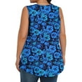 thumbnail image 4 of Fantaslook Plus Size Tank Tops for Women Tunic Sleeveless Shirts Dressy Casual Floral Blouses Loose Summer Tops, 4 of 6