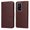 Brown, variant on Wallet Phone Case for Honor 200 Lite 5G with Card Holder and Stand Function Pink