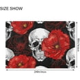 thumbnail image 3 of GZHJMY Skull Red Poppy Flower Floral Bath Mat for Bathroom Rugs Rectangle Carpet for Shower, Fluffy Absorbent & Machine Washable, 16x24 Inch Carpet Runner, 3 of 5