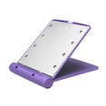 thumbnail image 4 of Makeup Cosmetic Folding Portable Compact Pocket Travel Mirror with 8 LED Lights Lamps (Purple), 4 of 5