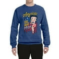 thumbnail image 2 of Wild Bobby, Betty Boop America Land of the Free Home of the Brave Betty Boop Unisex Crewneck Sweatshirt, Vintage Heather Blue, Large, 2 of 5