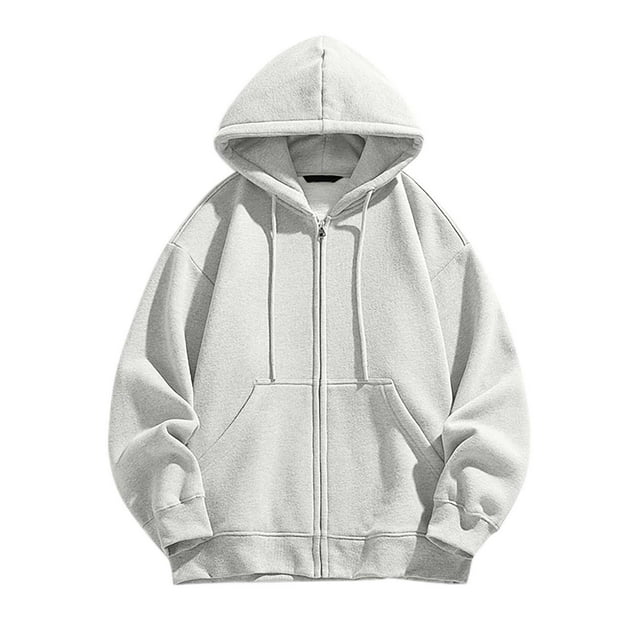 KIHOUT Men's Hoodies Jackets, Moisture Wicking & Breathable, Full Zip Solid Color Hooded Sweatshirt