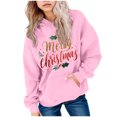 thumbnail image 7 of Staki Kids Hoodie with Christmas Graphic Print Long Sleeve Casual Fit Hooded Sweatshirt for Girls Holiday Hoodies for Girl(Pink,8-10 Years), 7 of 7