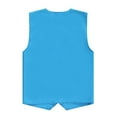 thumbnail image 3 of Haitryli Women Men Button Vest Volunteer Activity Vest Unisex Waiter Waistcoat Bartender Work Uniform Sky Blue M, 3 of 5