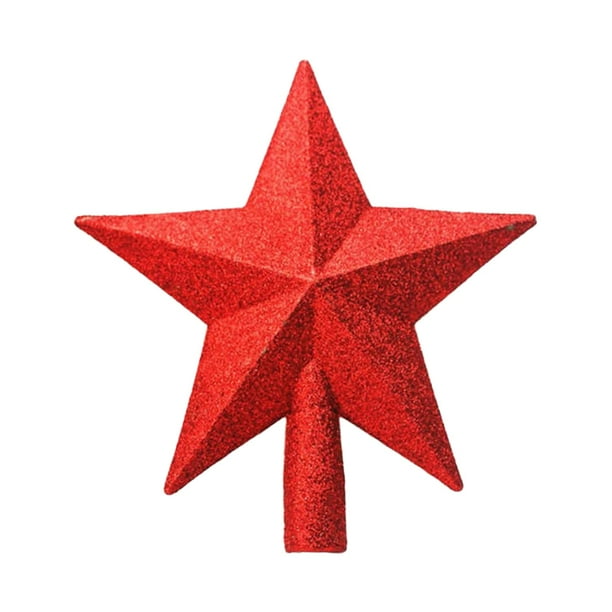Estrella para la punta del árbol de Navidad, adorno colgante para la punta del árbol de Navidad, decoración navideña para festivales Rojo