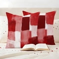 thumbnail image 3 of Red Geometric Outdoor Waterproof Pillow Covers, Watercolor Ombre Modern Abstract Art Decorative Square Throw Pillowcase Sofa Cushion Sham for Patio/Couch/Chair, 16"x16" 2 Pack, 3 of 8