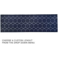 thumbnail image 3 of Custom Size Runner Rug Hexagon Trellis Design Navy Color 26 or 31 inch Wide Pick Your Length Non-Slip Rubber Backing Stair Runner, 3 of 5