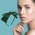 thumbnail image 2 of Unique Bargains 1 Pc Exquisite Gauze Shiny Silk Bow Headband Deep Green, 2 of 6