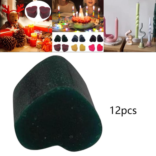12 piezas / paquete de tintes de cera para de bricolaje, cera de seguridad, hecho , bloque de color en apariencia de Macarena Tinte de cera para velas