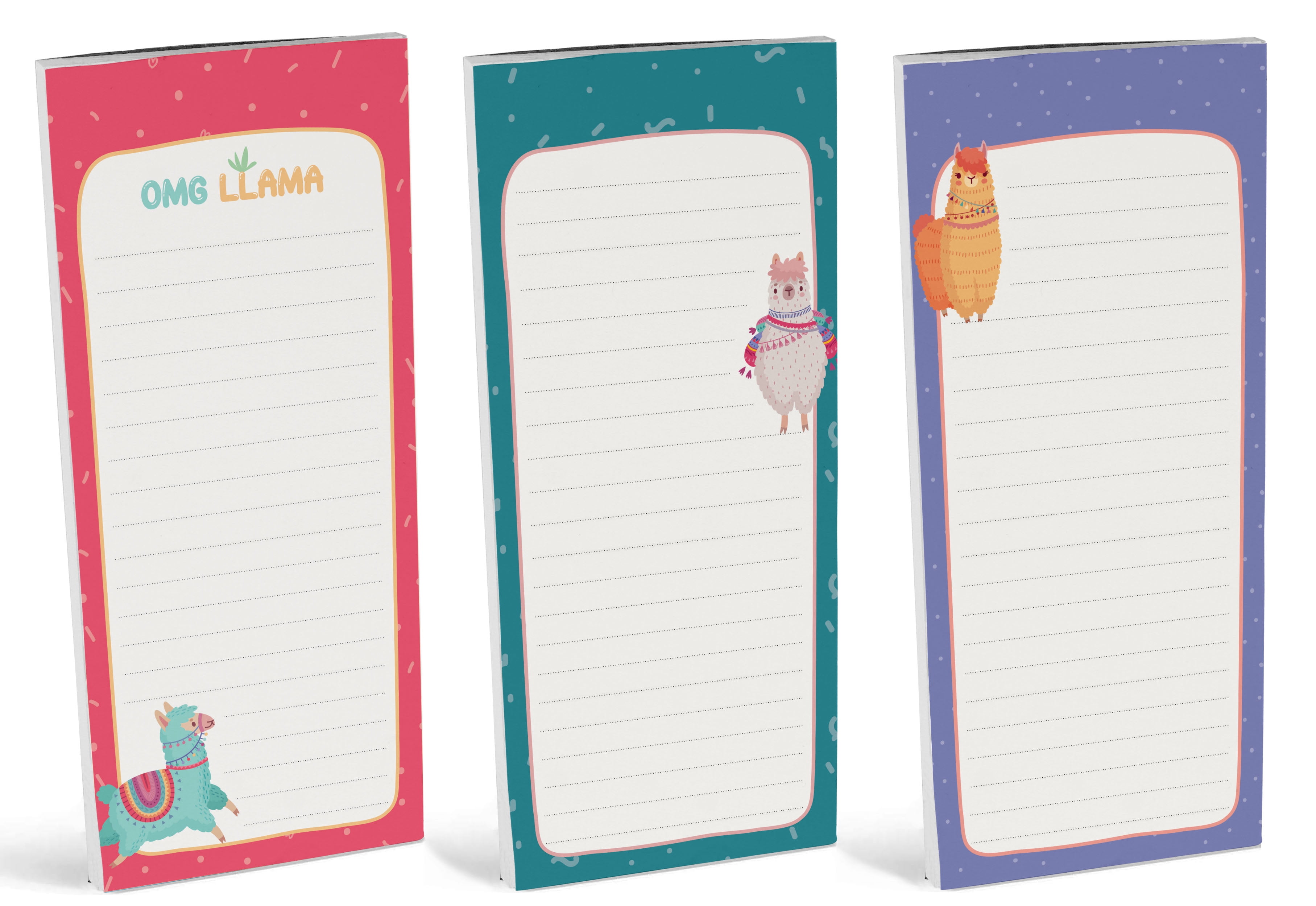 Inkdotpot Pack of 3 Magnetic Fridge To-Do List Notepads- Magnetic Memo Pads For Refrigerator-(50 Sheets Each)-D6