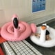 thumbnail image 3 of Flotador de piscina para bebé flotador inflable de flamenco anillo de natación infantil rosa brillar Electrónica, 3 of 4
