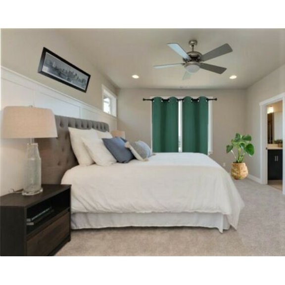 Window Short Panels Thermal Insulated with Grommet Blackout Curtains Drapes For Bedroom, Kitchen, Living Room 2 Panels 28 inch wide X 54 inch length , Slate back side same color as infront