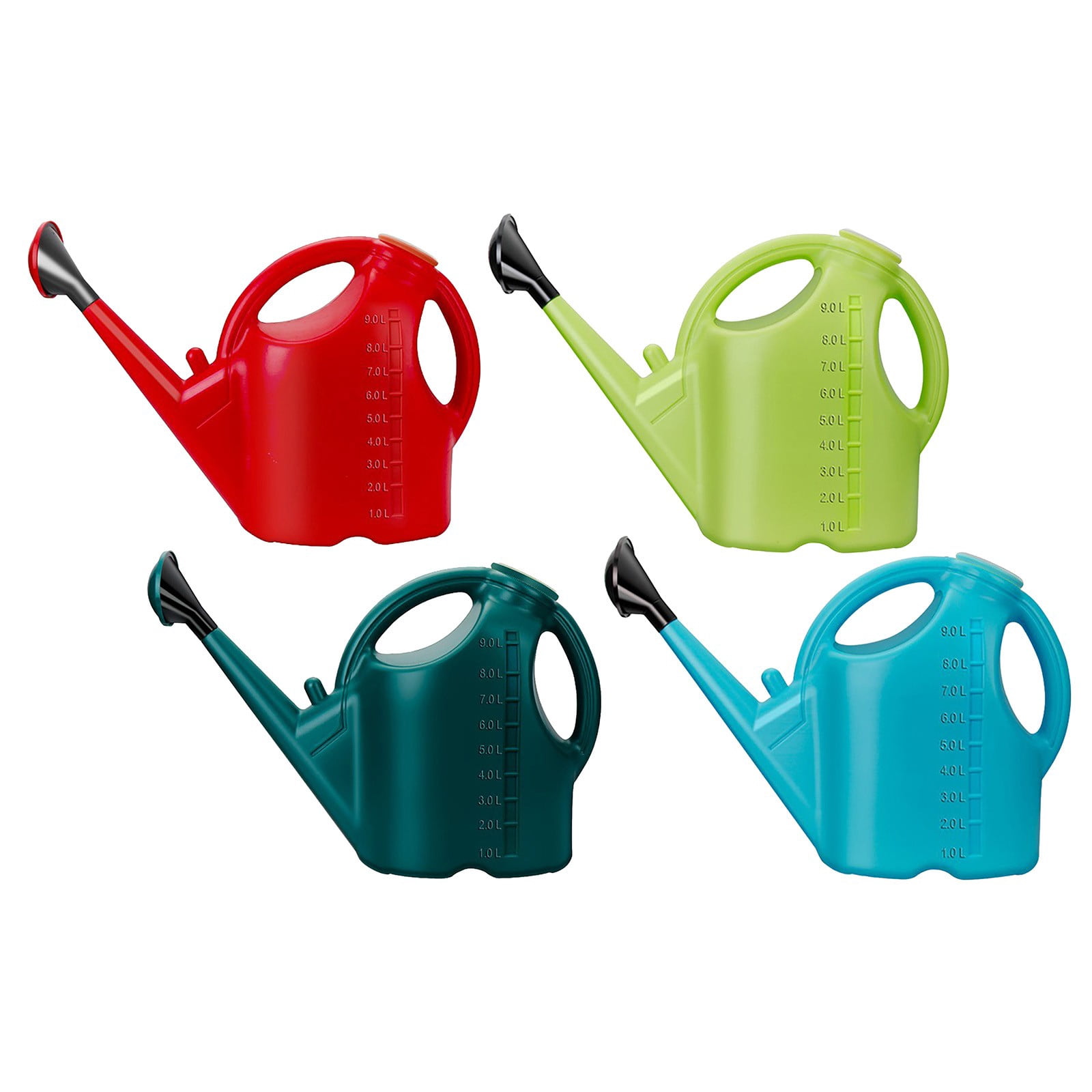 2.38 Gal Large Capacity Plastic Watering Can with Long Spout Removable Rose Head Ergonomic Handle for Indoor Outdoor Garden Plants Flowers Seedlings