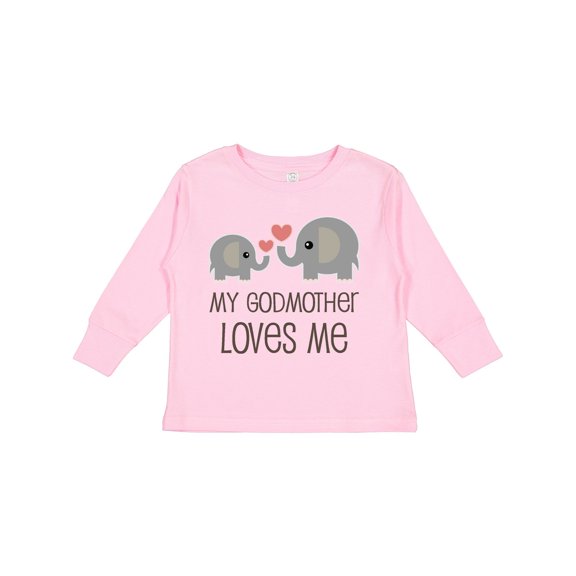 Inktastic My Godmother Loves Me Boys or Girls Long Sleeve Toddler T-Shirt