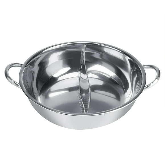 Separate Flavors, Perfect for Home Use Two-Tier Stainless Steel Hot Pot for Induction Cookers