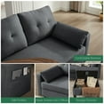 thumbnail image 3 of Pingliang Home Sectional Sofa Couch with 2 Ottomans,U Shaped 4 Seater Sofa Couch with Storage Ottomans and Side Pockets, Oversized Modern Linen Sofa Couch for Living Room Apartment Apt Office Studio, 3 of 8