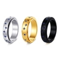 thumbnail image 4 of Stainless Steel Spinner Ring Anxiety Rings Fidget Ring for Men and Women Constellation Styling Size 6, 4 of 4