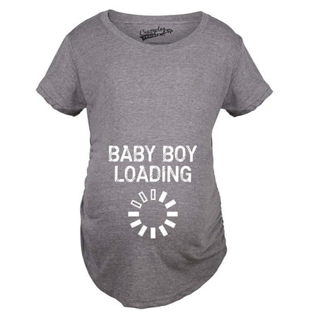 

Maternity Baby Boy Loading Funny Nerdy Pregnancy Announcement T shirt (Dark Heather Grey) - M