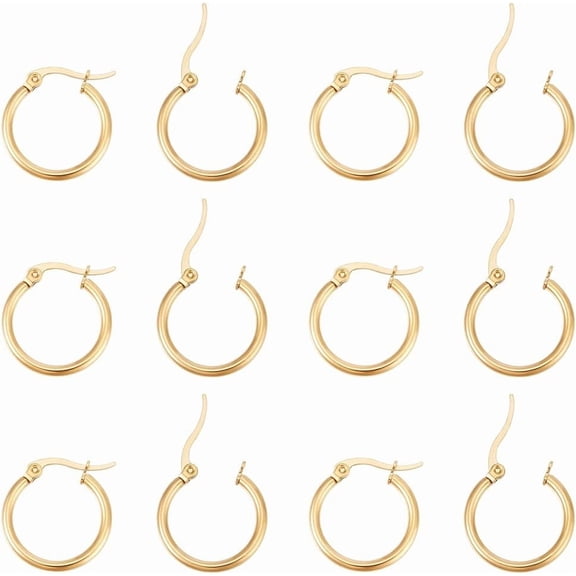 12 Pairs Stainless Steel Huggie Hoop Earrings Cartilage Ear Cuff Gold Tiny Hoop Earring Mini Hoop Earrings Hugging Hoop Earrings Sleeper Earwires Components