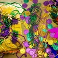 thumbnail image 4 of 200pcs Mardi Gras Coins & 24pcs Necklaces - Gold/Green/Purple Party Decorations for Parades & Masquerade Favors, 4 of 6