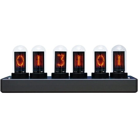 IPS Nixie Tube Clock, DIY Nixie Tube Analog Clock with 6-Digit IPS LCD Screen, 12/24 Hours, RGB Backlight Desktop Decoration