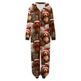thumbnail image 6 of Odeerbi Christmas Onesie Pajamas for Family Holiday Sleep Jumpsuit Long Sleeve Family Christmas Pajamas Matching Sets Mom Printed Loungewear Jumpsuit Sleepwear Xmas PJs Set Coffee, 6 of 9