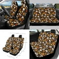 thumbnail image 2 of Yuyamidu Skull Car Seat Covers Full Set Daisy Auto Steering Wheel Cover Sunflower Seat Belt Pads Coasters Trash Bin Hanging Storage Bag Cup Holders Rearview Mirror Cover Key Ring 15 PCS, 2 of 7