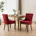 thumbnail image 2 of Bellemave Velvet Dining Room Chairs Set of 2, Upholstered Tufted Dining Chair with Solid Wood Legs for Kitchen (2-Pcs Set, Wine Red), 2 of 9