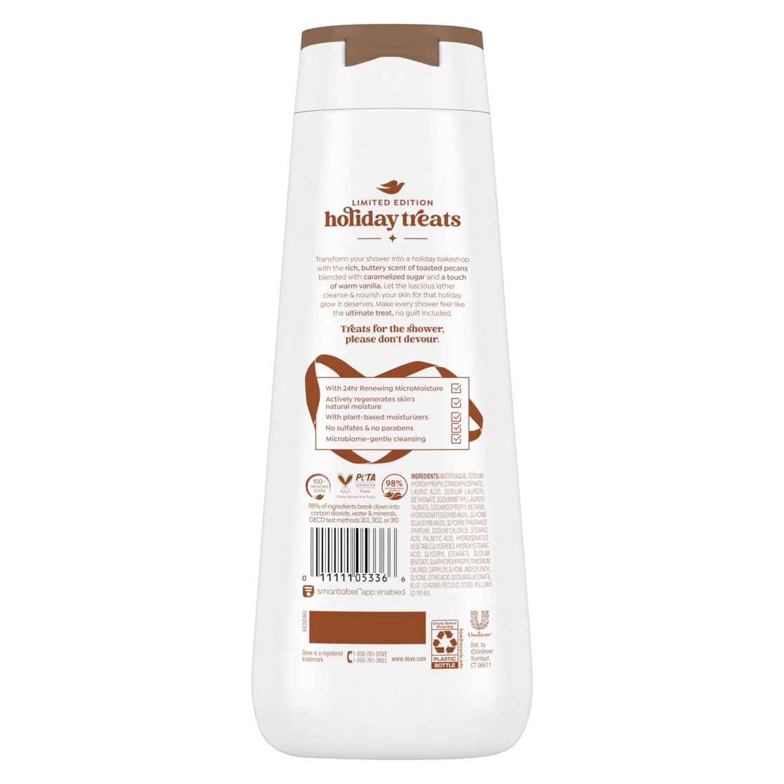(2 pack) Dove Limited Edition Holiday Treats Body Wash For Deep Nourishment Pecan Buttercrunch ,20 fl oz