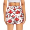 thumbnail image 4 of Uemuo Amanita Red Mushroom Pattern Women's Athletic Shorts High Waisted Running Shorts with Liner Pockets Gym Elastic Workout Shorts-Small, 4 of 9
